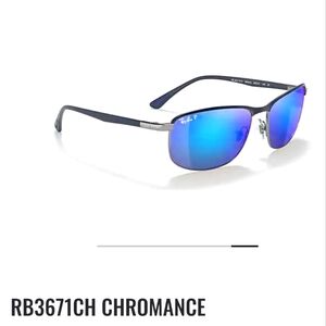 NEW RayBan polarized chromance sunglasses-gunmetal and matte dark blue